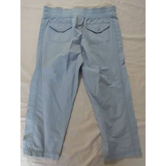 Nike Blue Women's Size Small Capri Cotton Blend Athletic Pants With Drawstring - Picture 6 of 9